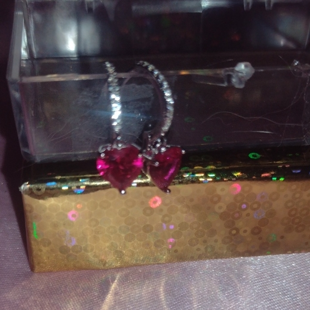 Heart-Shaped Pink Earrings